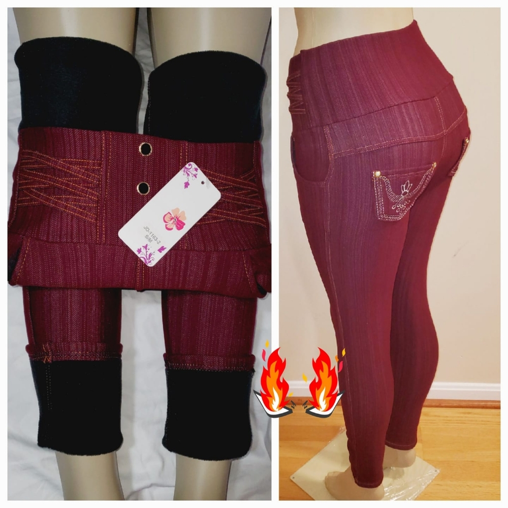 High Waisted Stretch Thermal/Lined Pants size L/Xl for Women